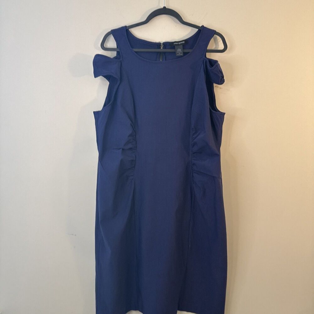 Ashley Stewart Royal Blue Cold-Shoulder Midi Dress